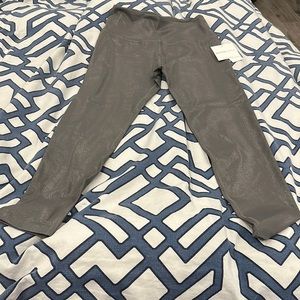 NWT Beyond Yoga Shine On silver leggings